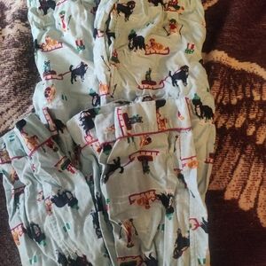 Lands' End Women Pajama Bottoms with Dogs Sledding, 2 Pair